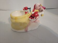 VINTAGE  Pink Panther SANTA Christmas Candle Holder ROYAL ORLEANS **FLAWS picture