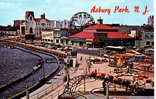 Postcard Asbury Park, NJ, Amusement Area at Wesley Lake, Vintage picture