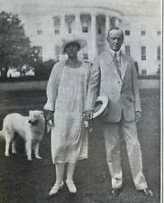 1927 Vintage Magazine Illustration President Calvin Coolidge and His Wife picture