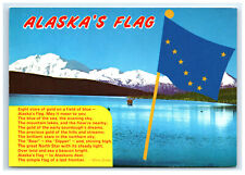 Postcard Alaska's Flag - Marie Drake's famous poem Mt McKinley AK ACE143 picture