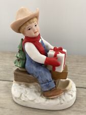 Denim Days Christmas Sled Boy Presents Homco Figurine 1528 Home Interiors Gifts picture
