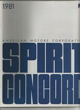 1981 AMC Sales Brochure American Motors Spirit and Concord dealer catalog  picture