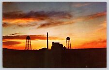 Hanford Atomic Plant Production Reactors Richland WA Sunset Vtg Postcard A8 picture