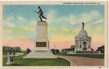 Gettysburg Virginia Minnesota Monument US Civil War Posted 1948  Linen Postcard picture