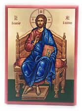 Wooden Greek Christian Icon Jesus Christ the Savior of the World (5.5