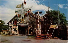 Kahnawake Quebec Canada Iroquois Longhouse totem pol unused vintage postcard picture