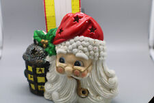 Vintage Handpainted Ceramic Santa With Lantern and Pipe picture