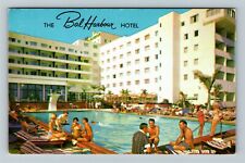 Miami Beach FL-Florida, The Bal Harbour Hotel, Poolside, Vintage Postcard picture