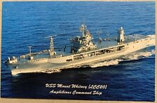 Postcard Naval Ships USS Mount Whitney (LCC 20) Amphibious Command Ship picture