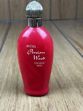 Vintage Avon Persian Wood Cologne Mist 3 Oz 3/4 full Red Glass Bottle picture