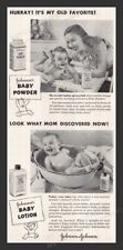 Johnson's Baby Powder & Lotion Baby's Bath 1940s Print Advertisement Ad 1948 picture