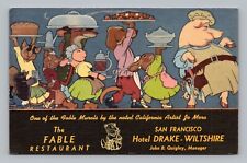 Postcard Fable Restaurant Hotel Drake Wiltshire San Francisco CA Ad c1950s 221 picture