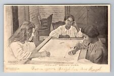 Brownsville TX-Texas, Williams Pharmacy, Making Drawn Work, Vintage Postcard picture