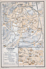BE Louvain Leuven 1901 pt. city map + guide (5 p.) Héverle Mont César Halles picture