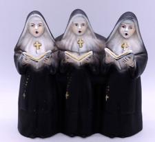 3 Singing Nuns Music Box Vintage Made of RESIN Catholic WORKS Trio picture