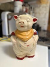 Vintage 1940s Shawnee Pottery Smiley Pig Yellow Scarf (repainted?) Cookie Jar picture