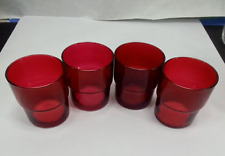 Circleware Teardrop Glass Tumblers Cranberry Red Set Of 4 - 3 3/8