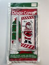 Vintage Santa Christmas Plastic Door Panel  Cover 36” X 60” New Old Stock Ho Ho picture