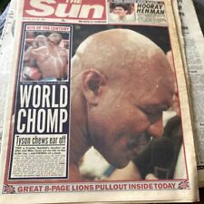 The Sun newspaper 1997. Evander Holyfield ear chewMike Tyson Boxer￼.Page 3 Girl picture