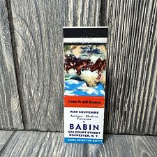 Vtg Babin War Souvenirs Rochester NY Matchbook Cover Advertisement picture