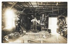 Dodge Nebraska Blacksmith / Wagon Shop Interior, Antique RPPC Photo Postcard picture
