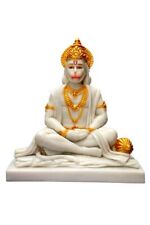 Marble White Lord Hanuman ji Idol Handicraft Statue Murti Indian Showpiece Gift picture