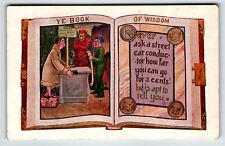 Ye Book Of Wisdom Postcard Red And Green Devils Fantasy John Winsch Back Satan picture