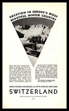 1938 Swiss Federal Railroads New York Train Photo Switzerland Ski Print Ad picture
