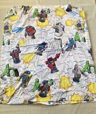 Vintage Robo Force Full Flat Bed Sheet Only 1984 Robots Space Memorabilia picture