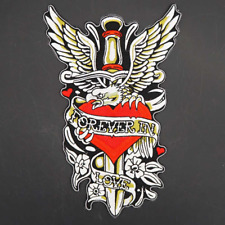 FOREVER IN LOVE Embroidery Iron On Sewing Patch for Biker Vest Jacket Sticker picture