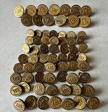 Vintage US Immigration Service Gold Dress Buttons Huge Lot Of (69) Waterbury + picture