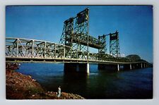 Portland OR-Oregon, Interstate Bridge, Columbia River, Antique Vintage Postcard picture