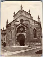Italy, Cathedral Santa Maria Matricolare de Verona Vintage Albumen Print.  T picture