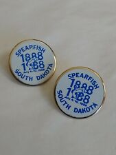 Spearfish South Dakota 1888 To 1988 Souvenir Lapel Hat Jacket Pin Lot Of 2 picture