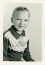 Davy Crocket Cowboy Shirt Little Boy Missing Teeth School Vintage Photo  picture