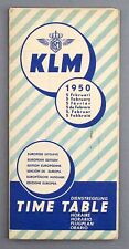 KLM TIMETABLE FEBRUARY 1950 EUROPEAN EDITION SCHEDULE ROYAL DUTCH AIRLINES picture