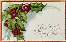 CHRISTMAS PC. C.1919 (A63)~”TO WISH YOU MERRY CHRISTMAS” picture