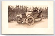 c1915~Family Riding in Model T near Cornfields~Delaware Ohio OH~RPPC Postcard picture