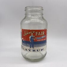 Vintage Johnnie Fair Blue Ribbon Cane Syrup Glass Jar No Lid picture