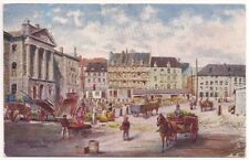 Postcard QC CHAMPLAIN MARKET Artist Signed Charles Flower MONTREAL Quebec CANADA picture
