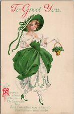 Ellen Clapsaddle St Patrick's Day To Greet You on Emeralds Isle Postcard W9 picture
