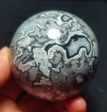 TOP 320G Natural Polished Picasso Silk Banded Agate Crystal Ball Healing R728 picture