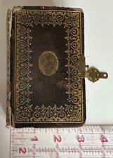 1885-Miniature First Communion Book with Clasp- 1880's EPHEMERA inside picture