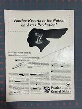 1942 Vintage Pontiac Division of General Motors Arms Production Navy Print Ad E2 picture