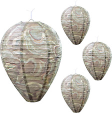 4 Pack Hanging Paper Fake Wasp Nest Decoy for Outdoor, Home and Garden(8.66