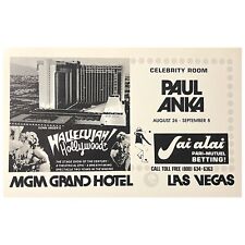 MGM Grand Las Vegas Vintage Print Ad 5”x8.5” Paul Anka Hallelujah Hollywood picture
