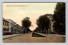 Albany NY- New York, Upper Clinton Avenue, Antique, Vintage Souvenir Postcard picture