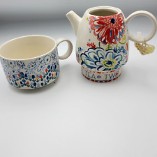 Anthropologie Mason Tea for Two Teapot/Cup Set, Red picture
