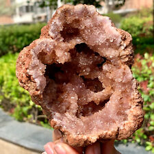 1.44LB  Natural pink Amethyst rose geode quartz cluster crystal specimen Healing picture