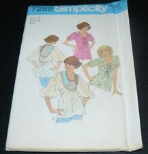 Vintage 1970s Simplicity Pattern #7288 BOHO Peasant Top Tie Back Size 14 Uncut picture